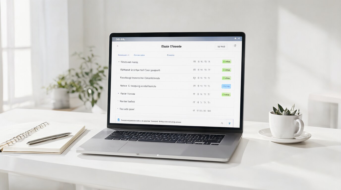 AI assistant organizing a weekly schedule on a laptop