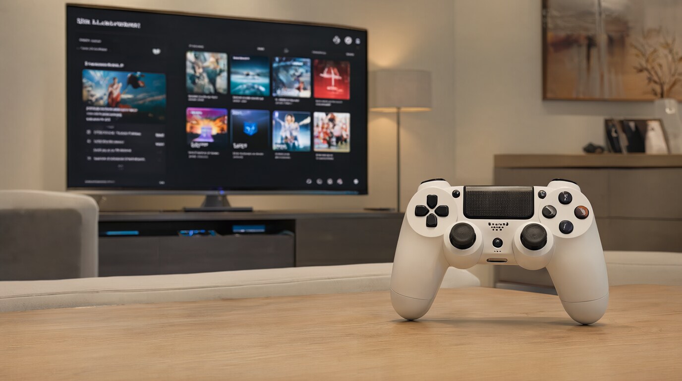Connecting a game controller to a PlayStation console and TV
