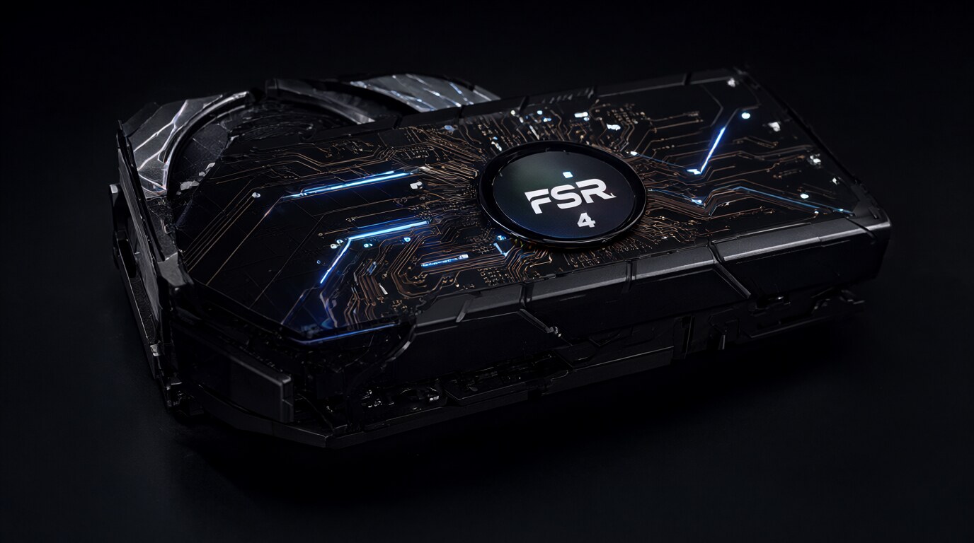FSR 4 upscaling technology on a graphics card