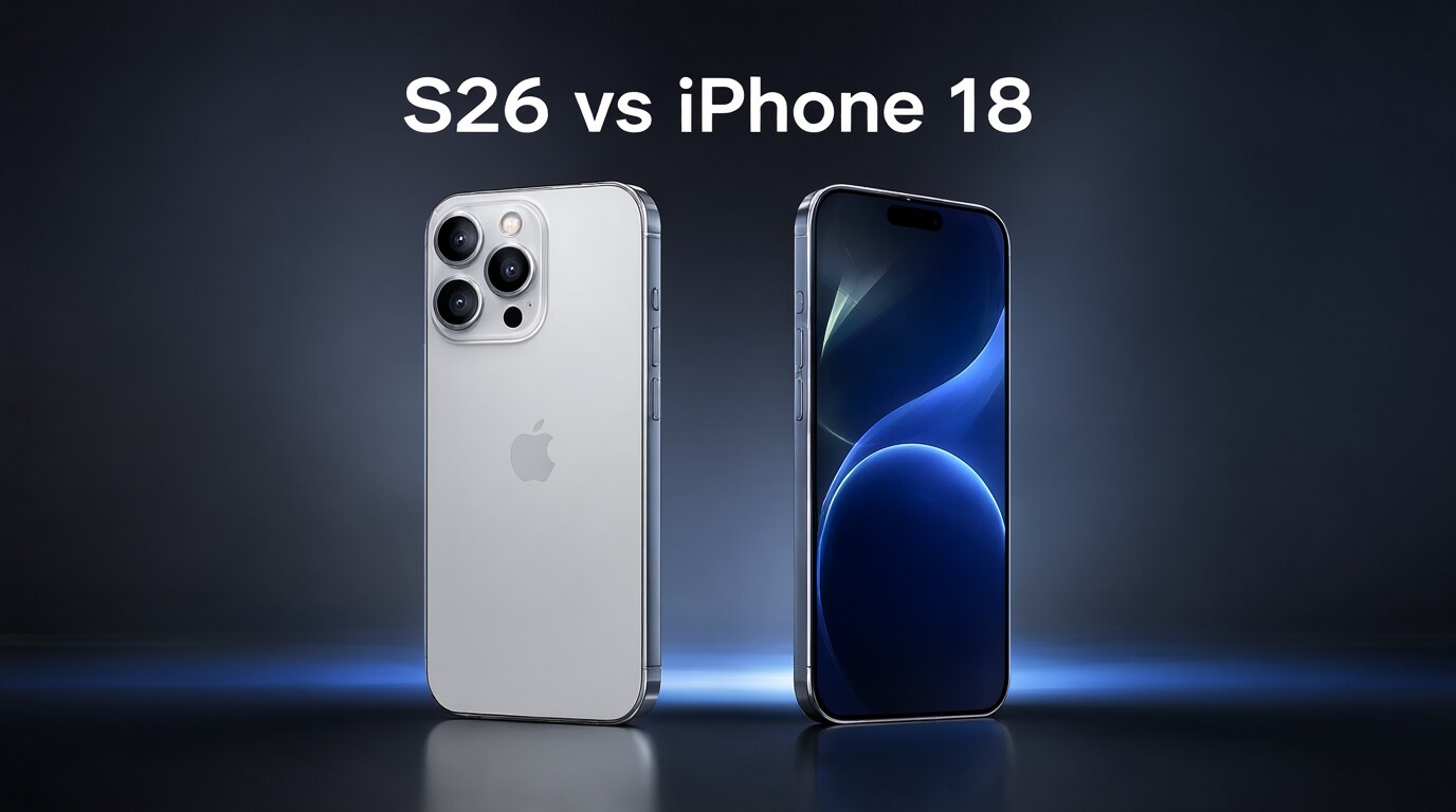 Galaxy S26 and iPhone 18 side by side for flagship comparison